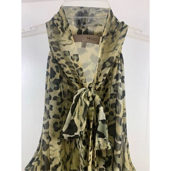 Heed by Robert Rodriguez Olive Animal Print Blouse Size M - Picture 2 of 7